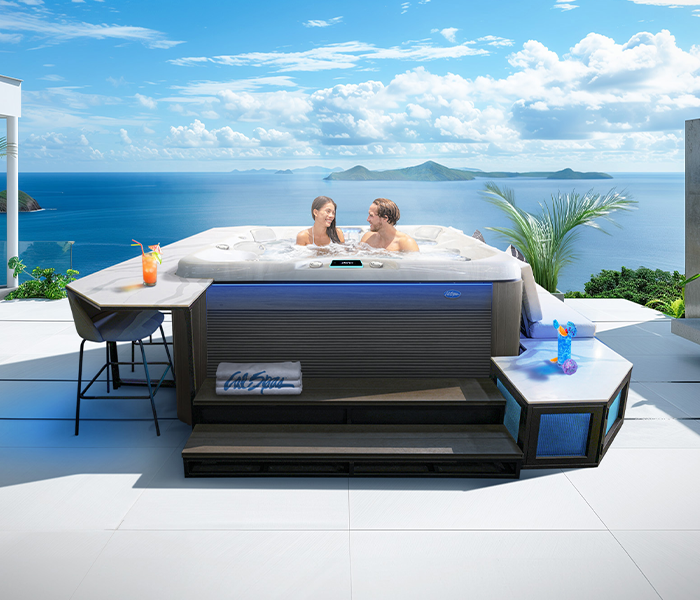 Calspas hot tub being used in a family setting - Palatine
